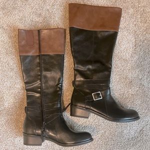 Brown/Black tall boots